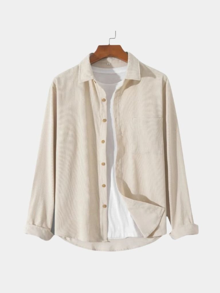 Casual Solid Corduroy Shirt - Crown & Cuff