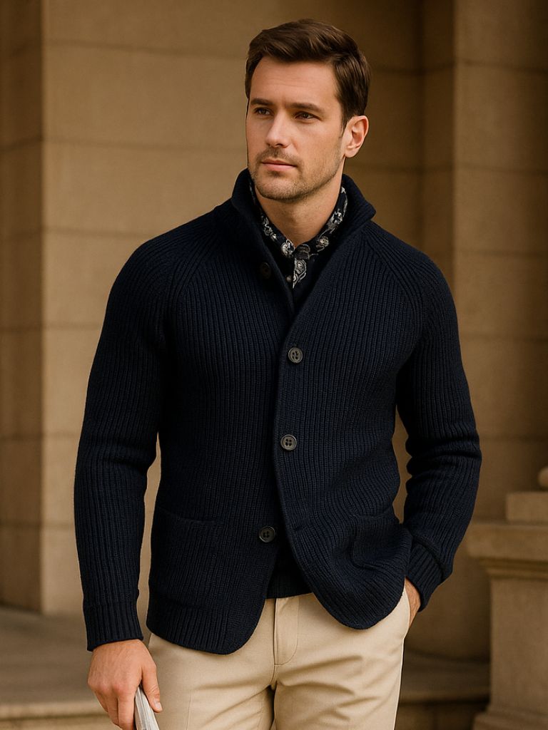 Classic Heritage Botton Knit Jacket - Crown & Cuff