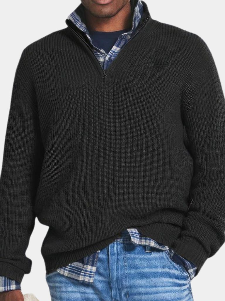 Classic Highland Quarter-Zip Sweater - Crown & Cuff