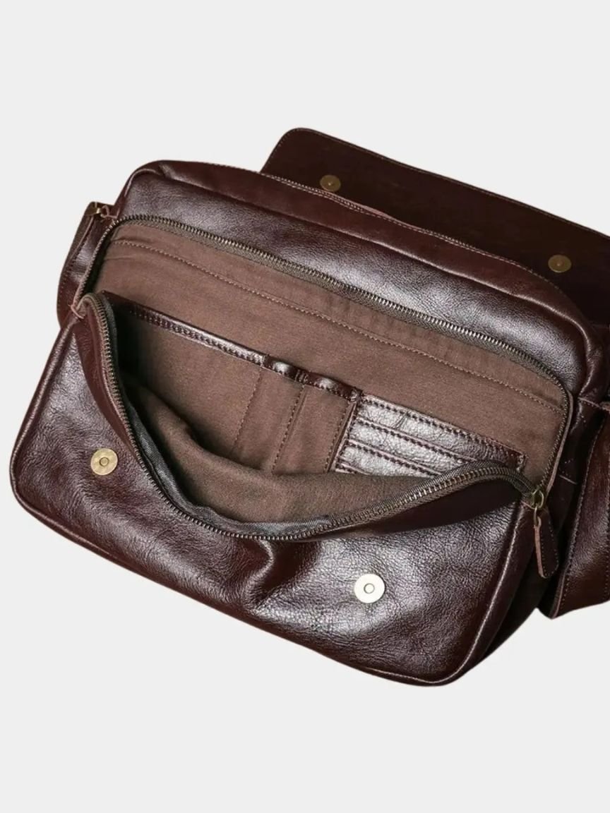 Classic Messenger Leather Bag - Crown & Cuff