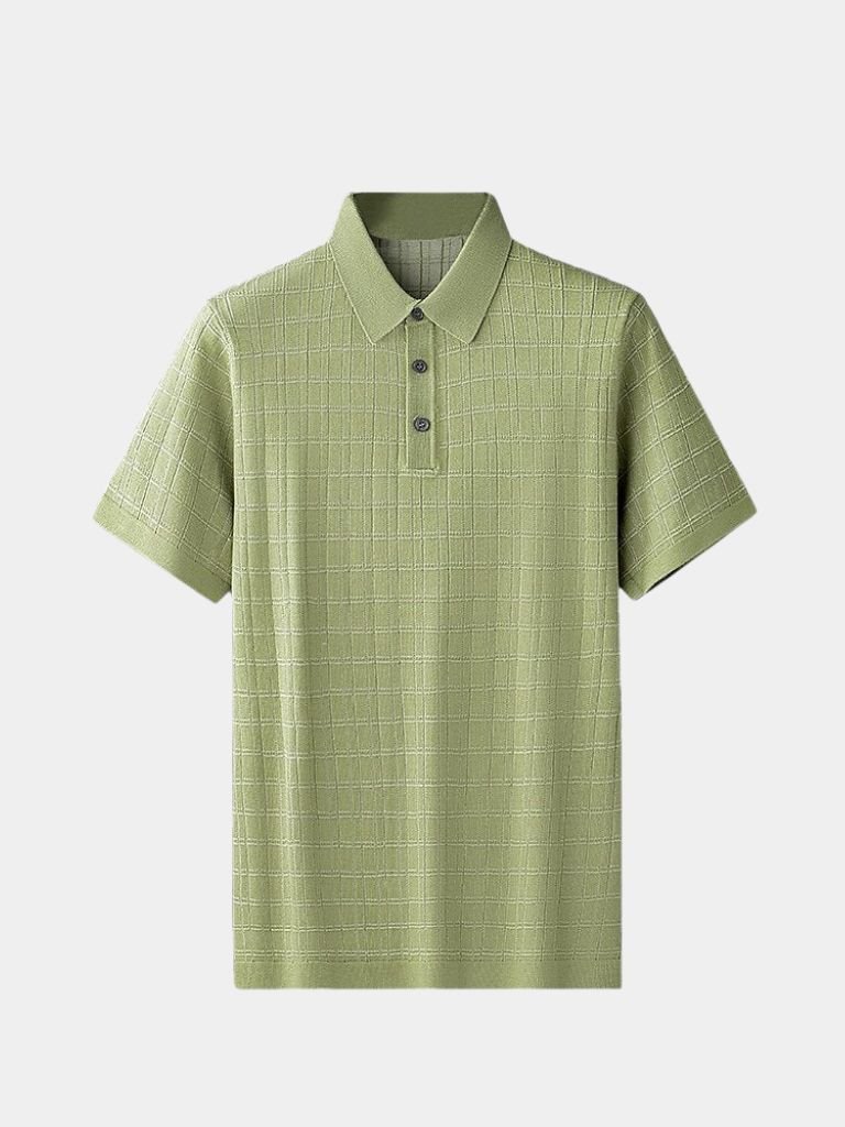 Classic Noir Knit Polo Shirt - Crown & Cuff