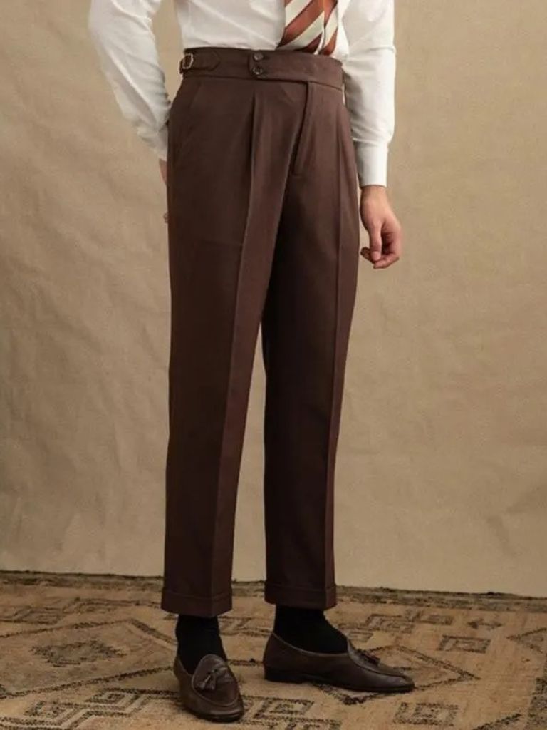 Dark Brown Garbadine Suit - Crown & Cuff