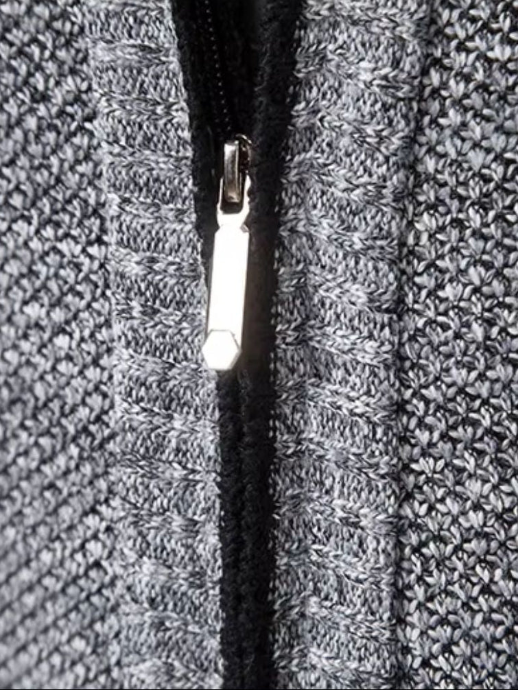 Elegant Full-Zip Sweater Vest - Crown & Cuff