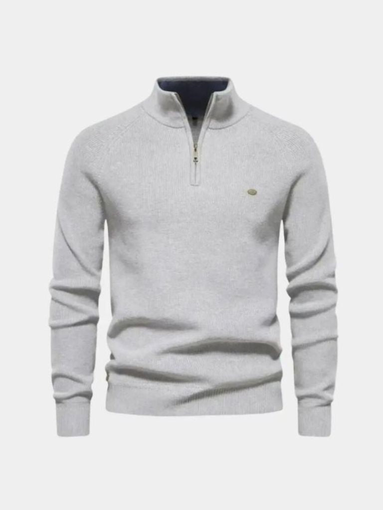 Elegant Quarter Zip Sweater - Crown & Cuff