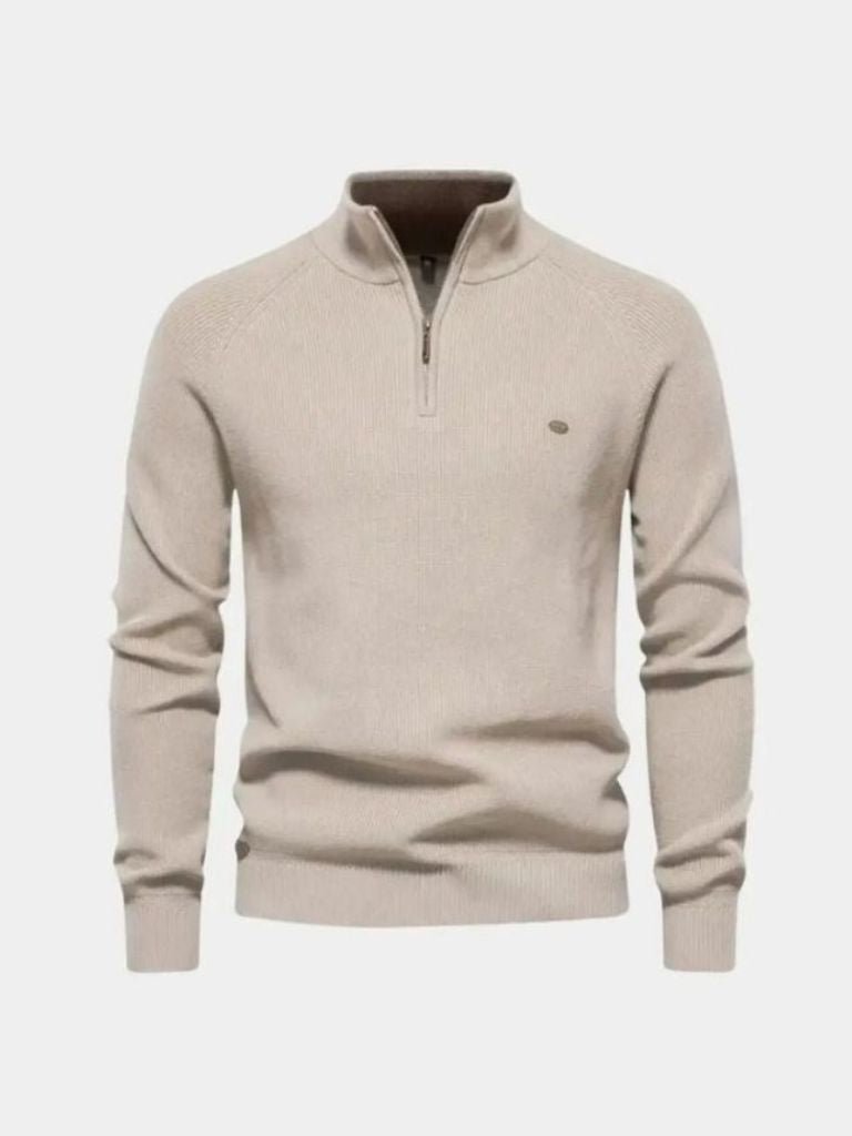 Elegant Quarter Zip Sweater - Crown & Cuff