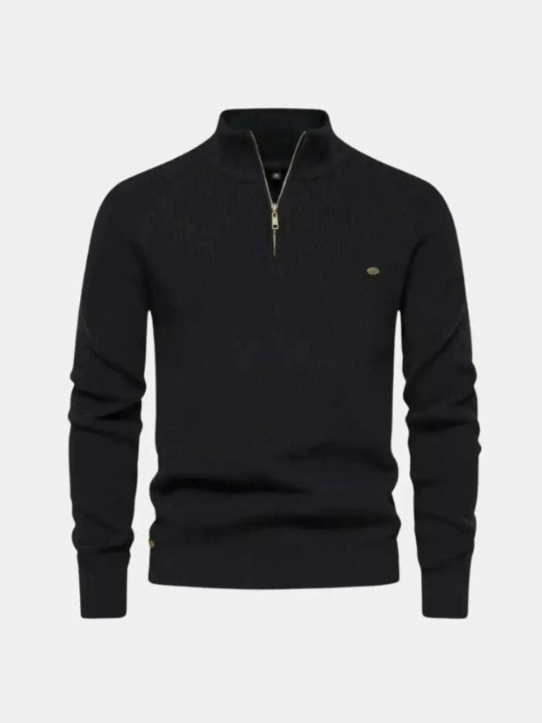 Elegant Quarter Zip Sweater - Crown & Cuff