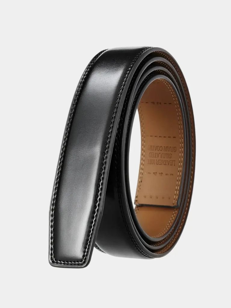 Essential Elegant Leather Belt Without Buckle - Crown & Cuff