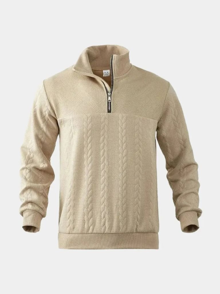 Essential Henley Quarter Zip Pullover - Crown & Cuff