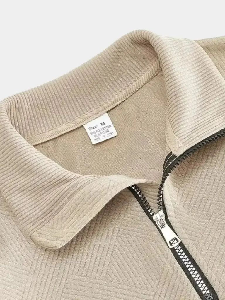 Essential Henley Quarter Zip Pullover - Crown & Cuff