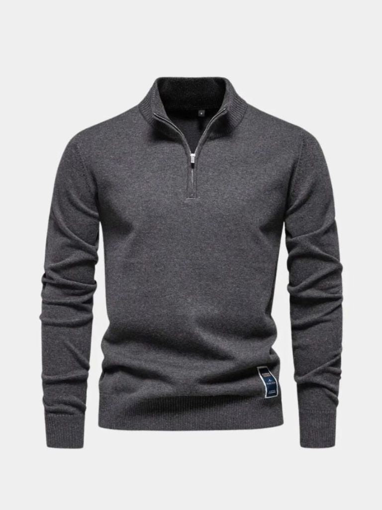 Essential Quarter-Zip Jumper Sweater - Crown & Cuff
