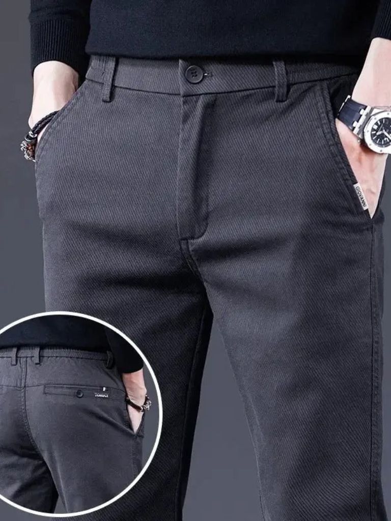 Essential Stretchy Straight Trousers - Crown & Cuff