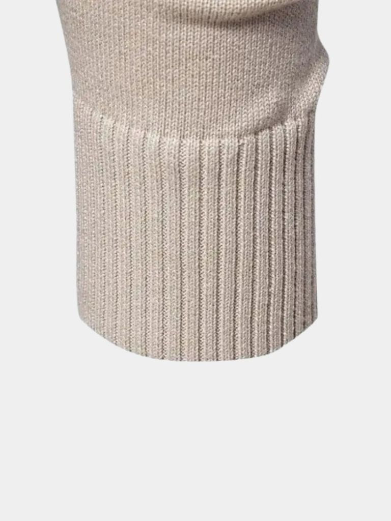 Half Zip Knitwear Solid Color Cardigan Sweater - Crown & Cuff