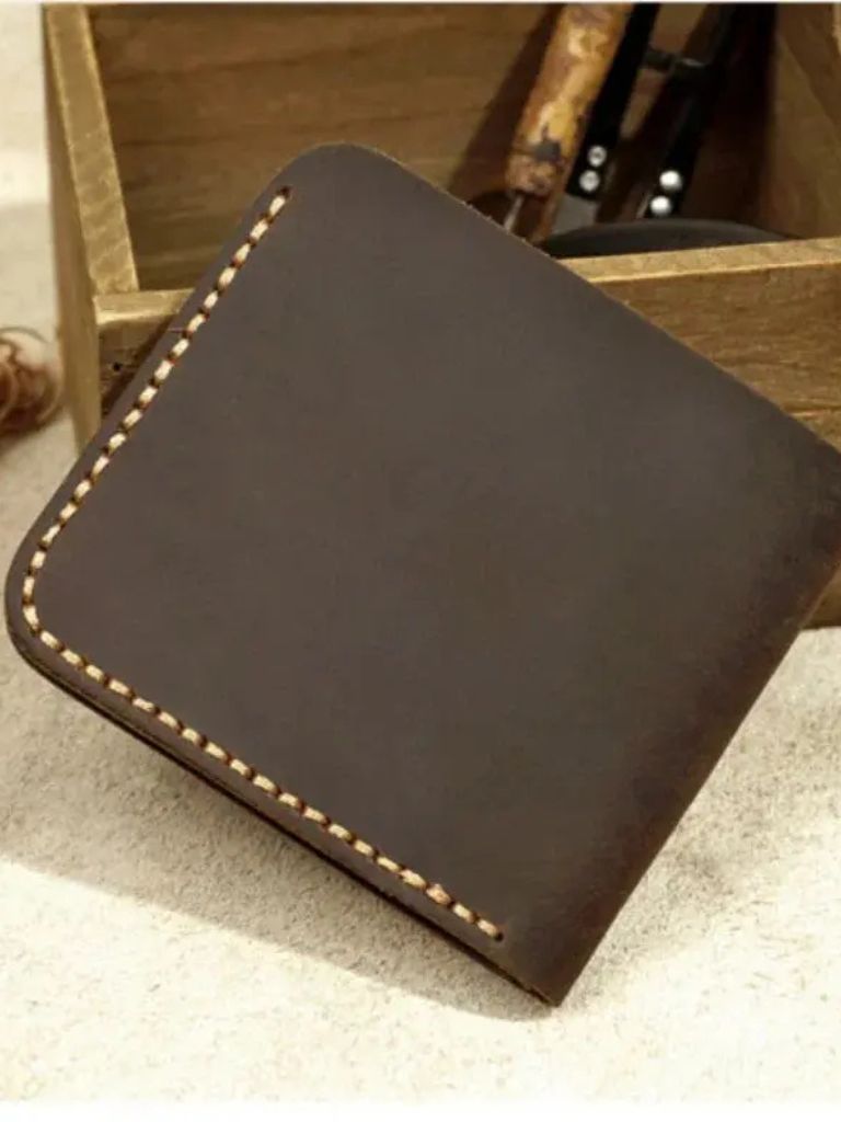 Handmade Vintage Leather Wallet - Crown & Cuff
