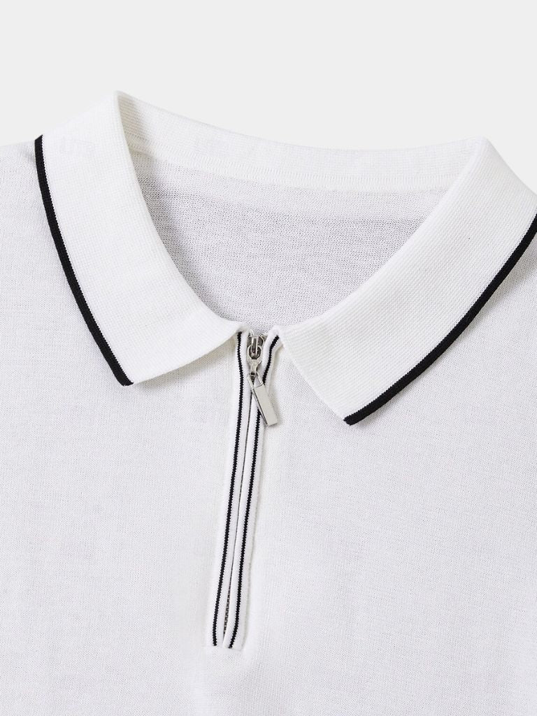 Ivory Elite Long Sleeve Polo – Crown & Cuff