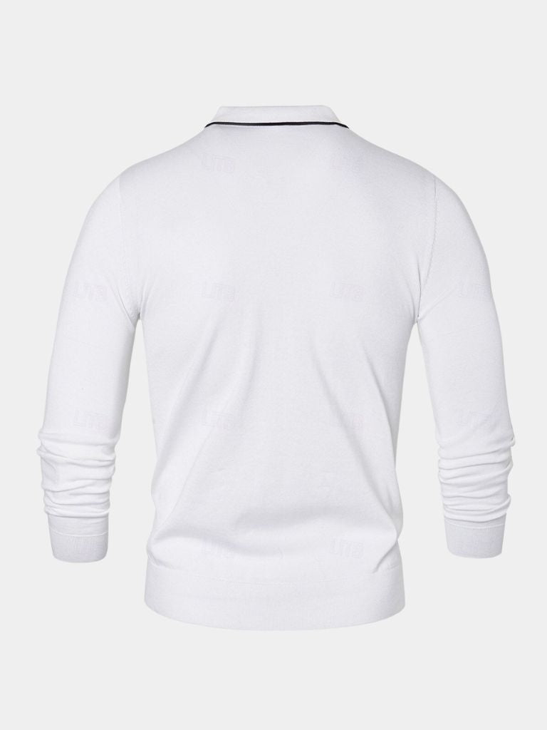 Ivory Elite Long Sleeve Polo – Crown & Cuff