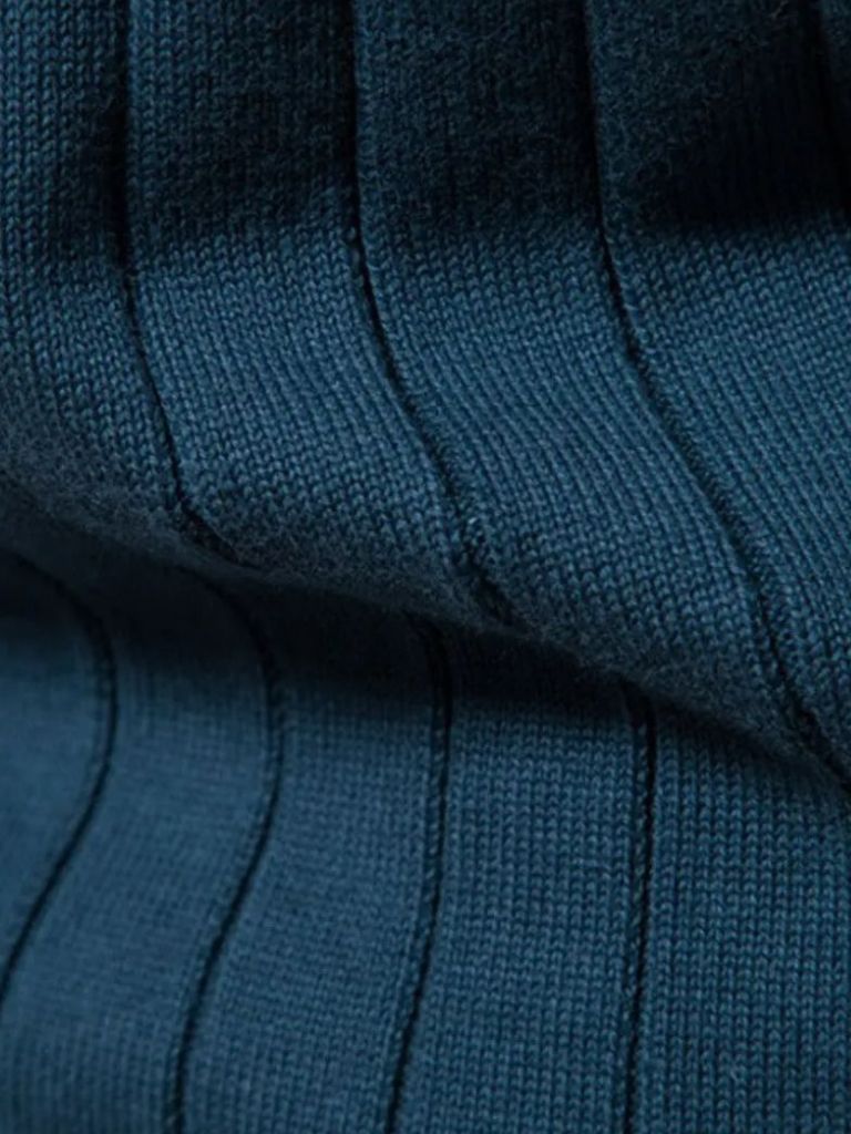 Knit Zipper Jacquard Solid Color Cardigan Sweater - Crown & Cuff