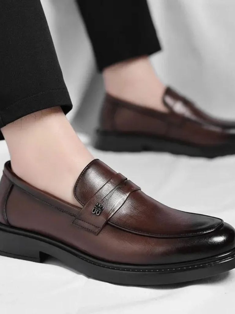 Leather Male Shoes Men Business - Crown & Cuff