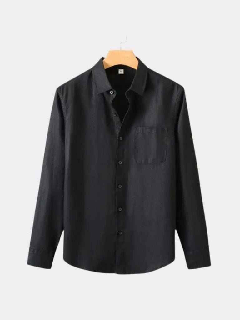 Long Sleeve Essential Linen Shirt - Crown & Cuff