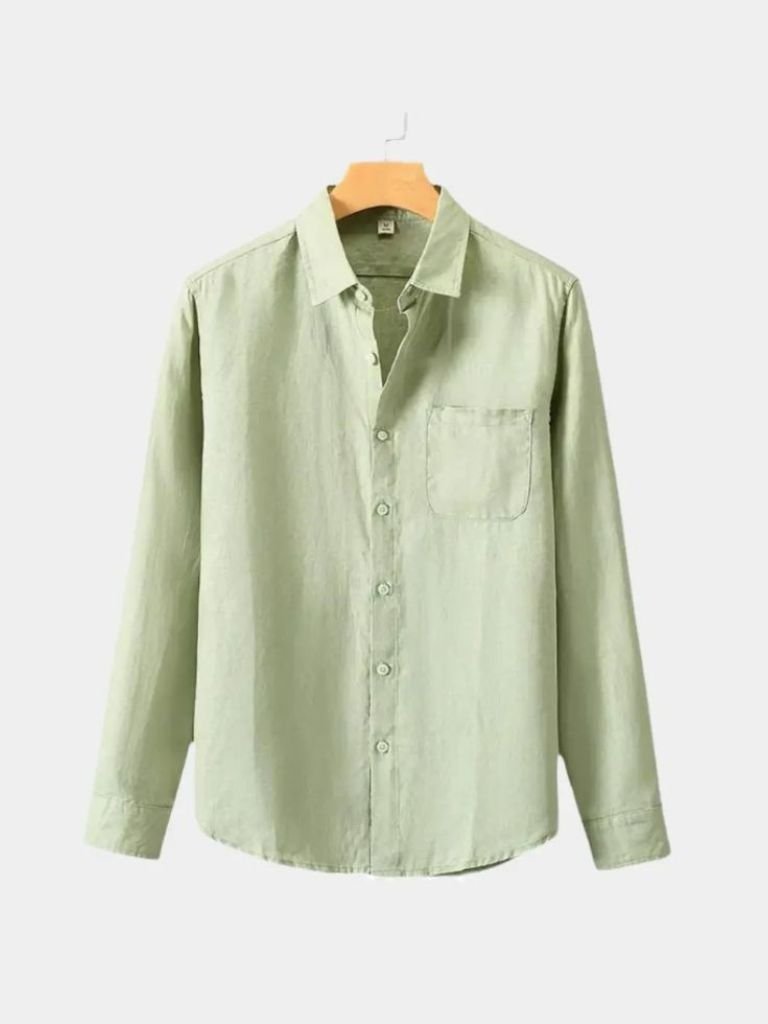Long Sleeve Essential Linen Shirt - Crown & Cuff