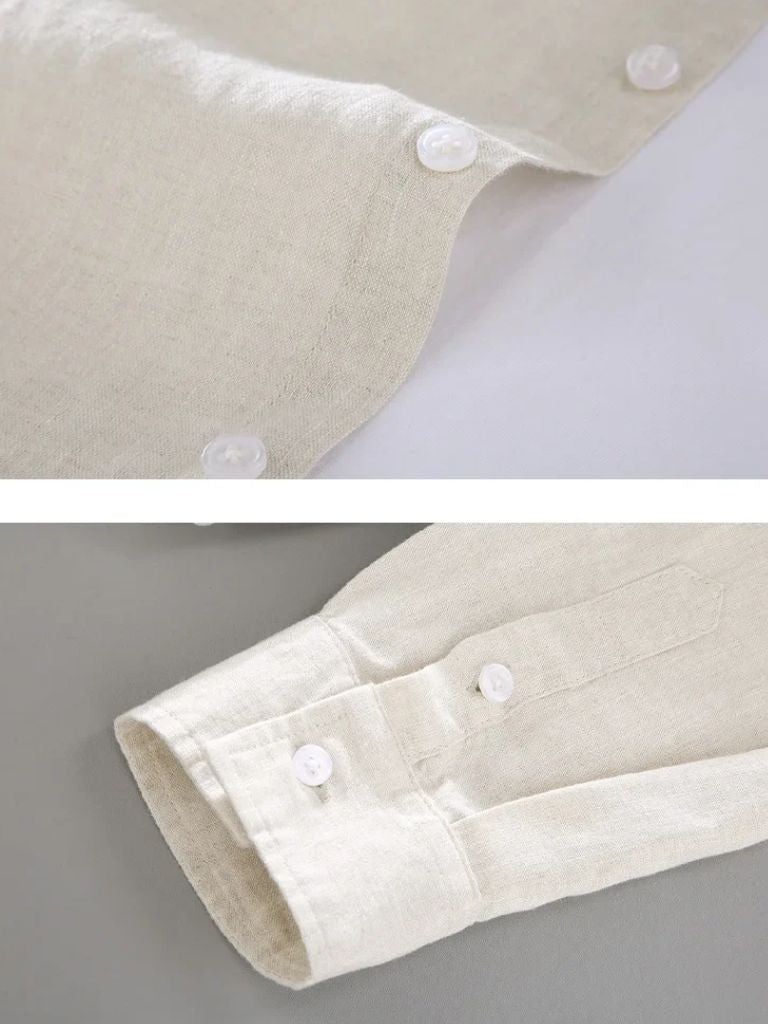 Long Sleeve Essential Linen Shirt - Crown & Cuff