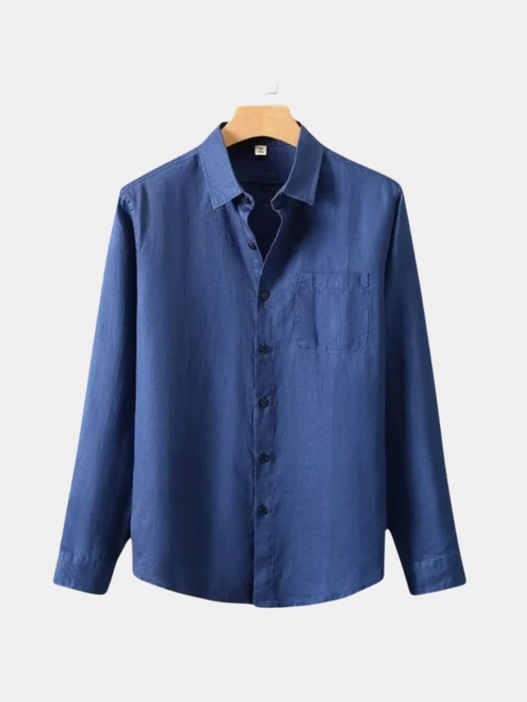 Long Sleeve Essential Linen Shirt - Crown & Cuff