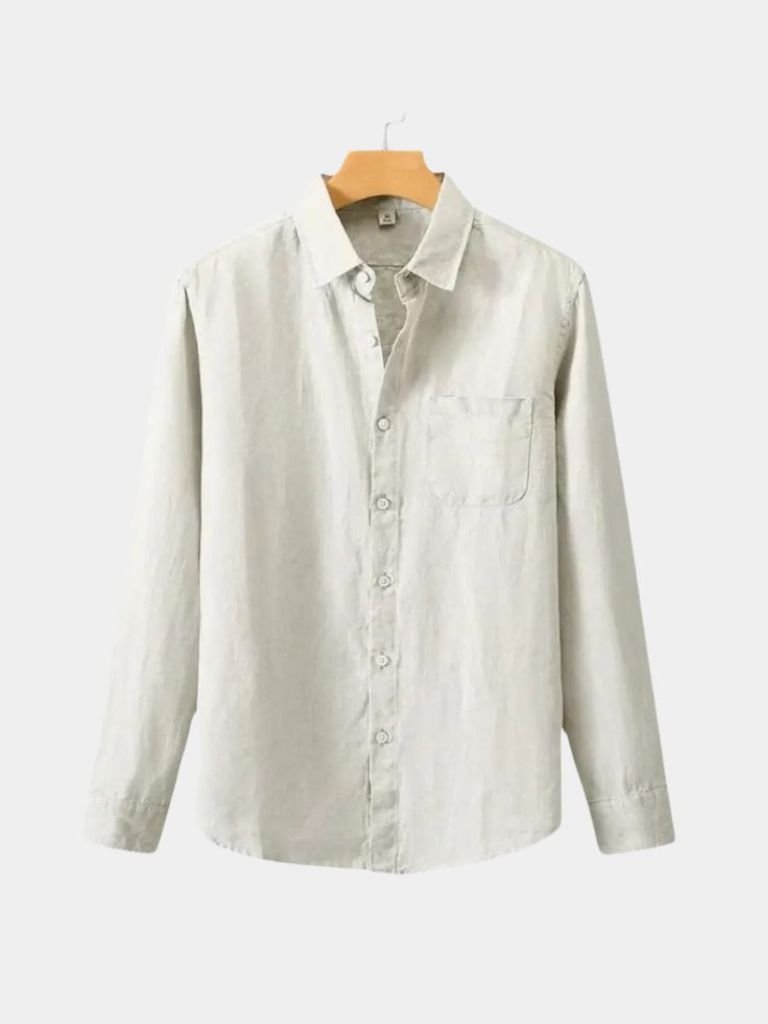 Long Sleeve Essential Linen Shirt - Crown & Cuff