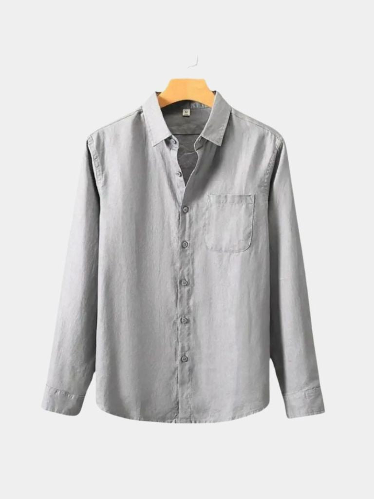 Long Sleeve Essential Linen Shirt - Crown & Cuff