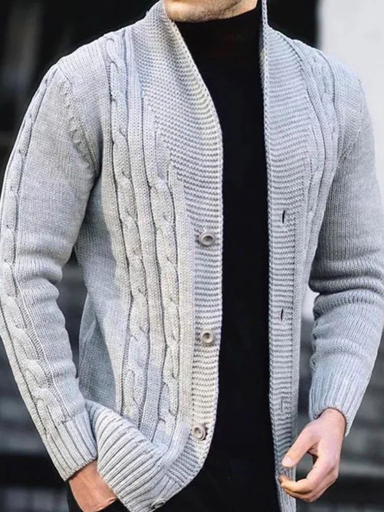 Men's Elegant Knit Cardigan - Crown & Cuff