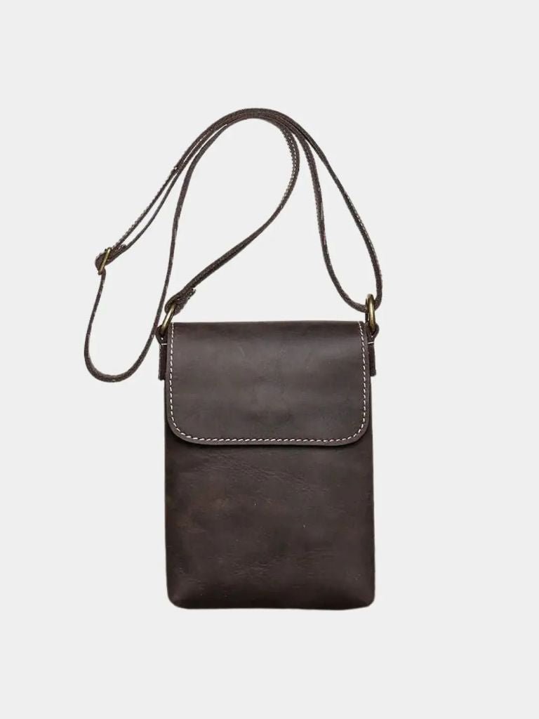 Men's Mini Leather Shoulder Bag - Crown & Cuff