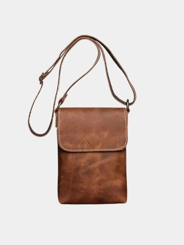 Men's Mini Leather Shoulder Bag - Crown & Cuff