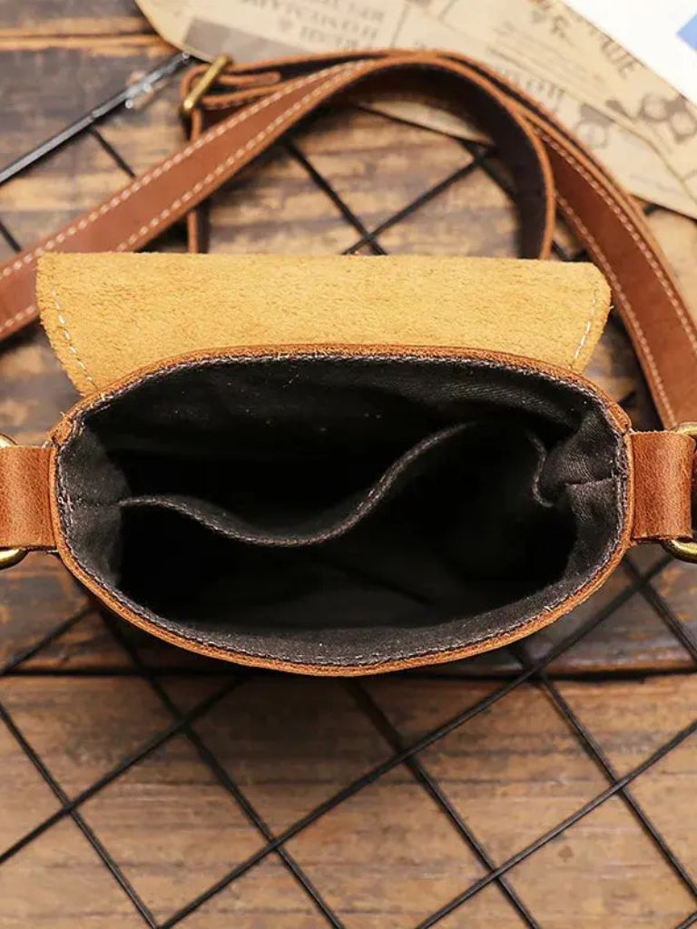 Men's Mini Leather Shoulder Bag - Crown & Cuff