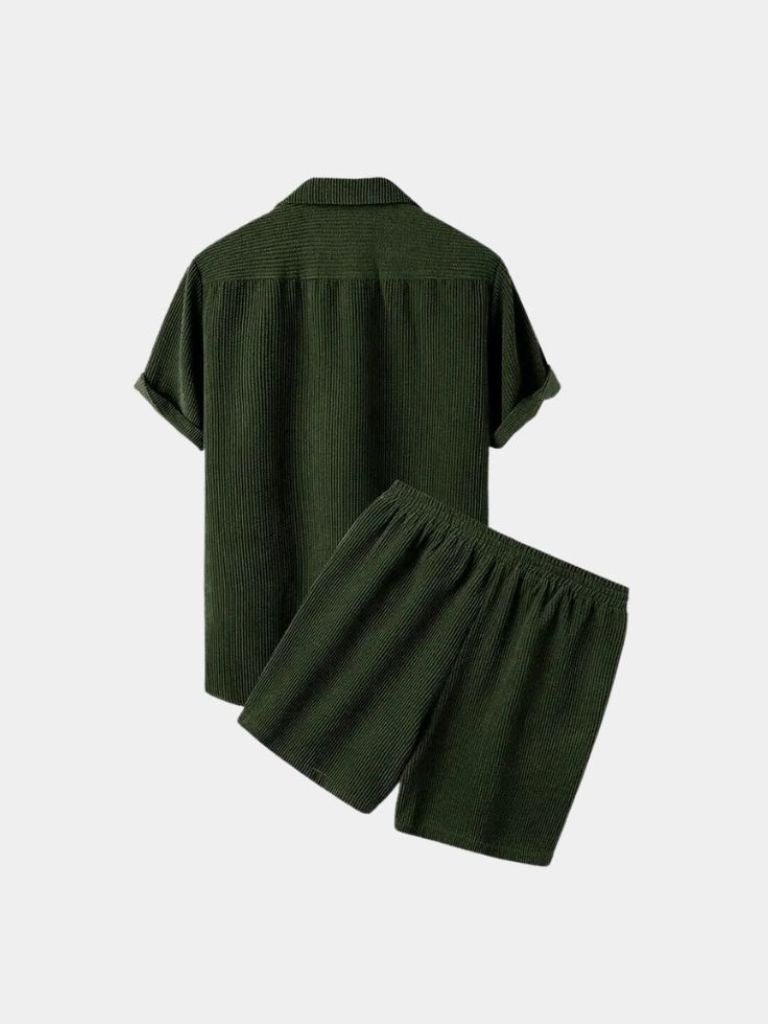 Minimalist Corduroy Set Shorts and Shirt - Crown & Cuff