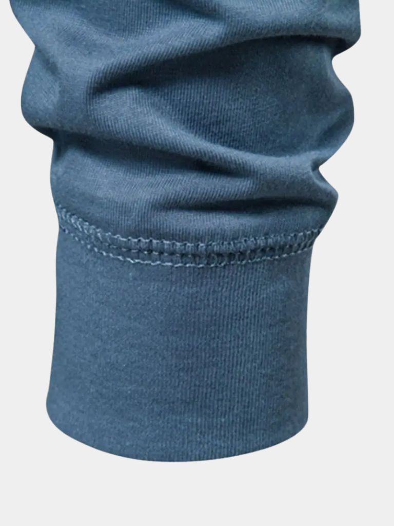 Minimalist Henley Neck Long Sleeve T-Shirt - Crown & Cuff