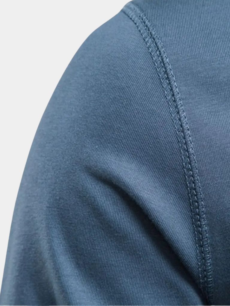 Minimalist Henley Neck Long Sleeve T-Shirt - Crown & Cuff