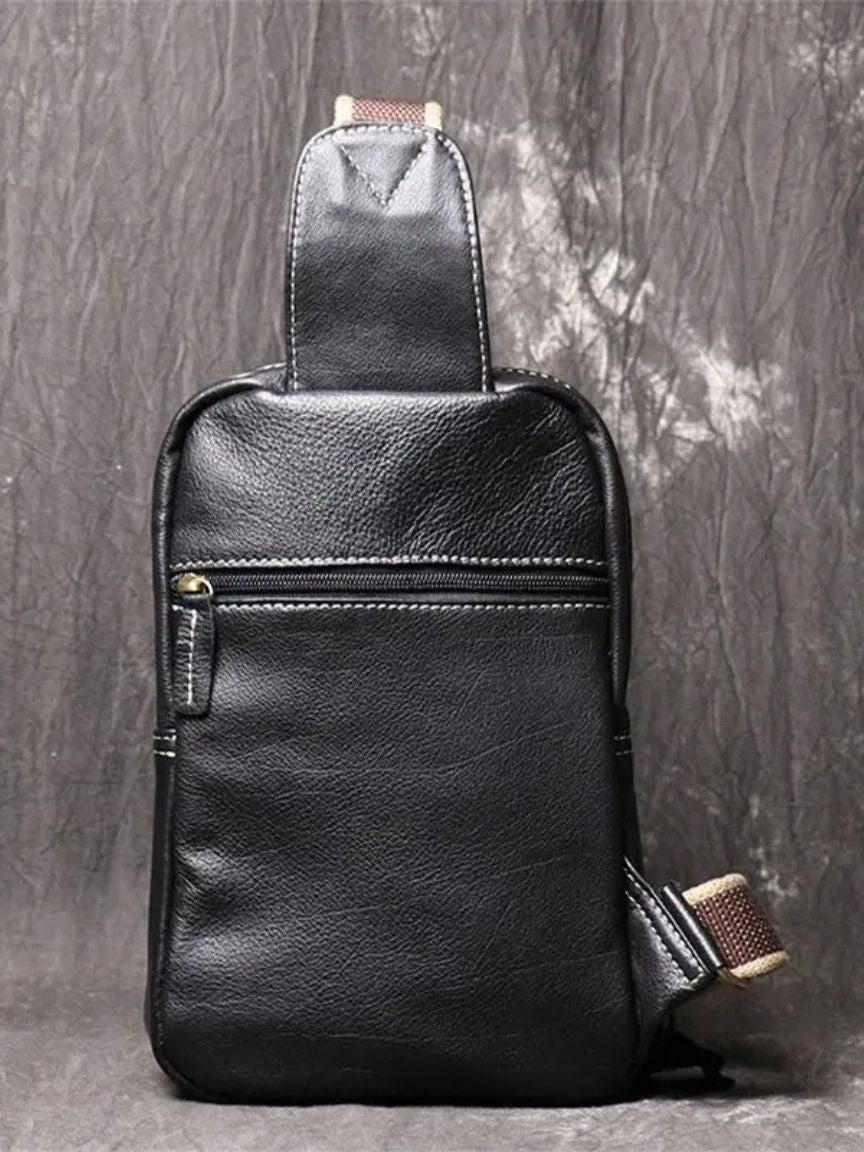 Minimalist Leather Shoulder Bag - Crown & Cuff