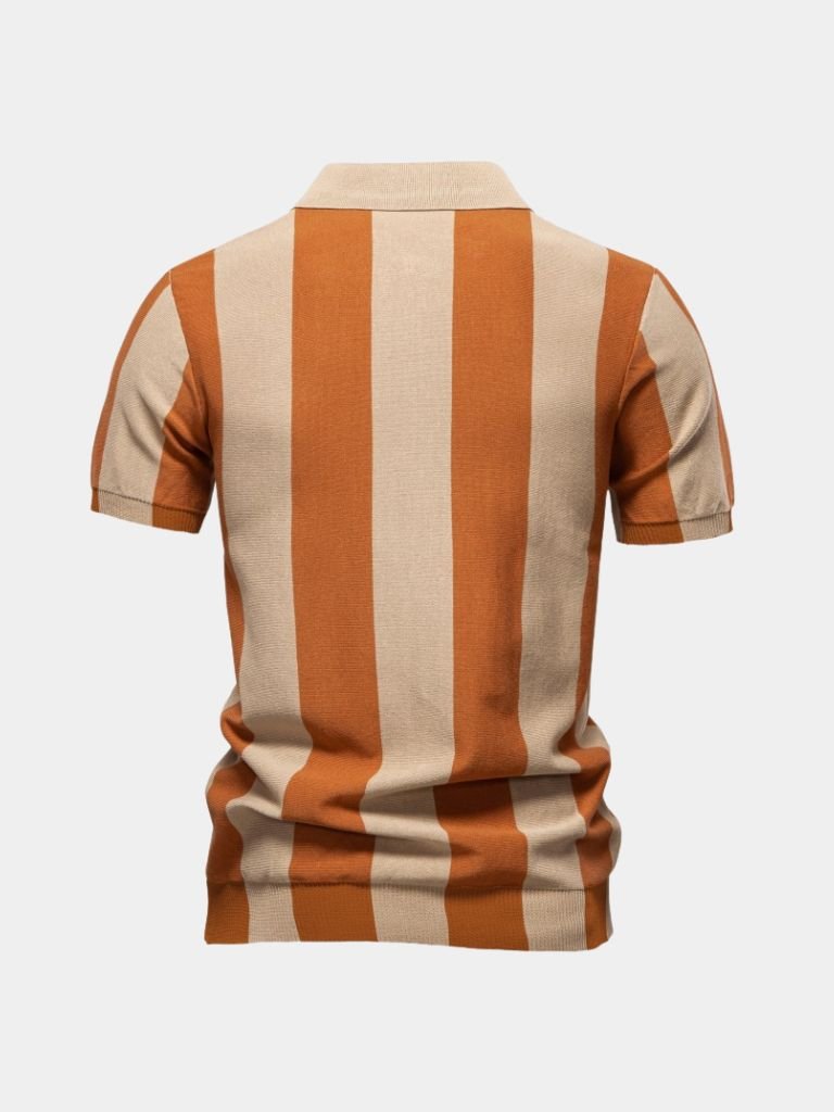 Navy Stripe Polo - Crown & Cuff