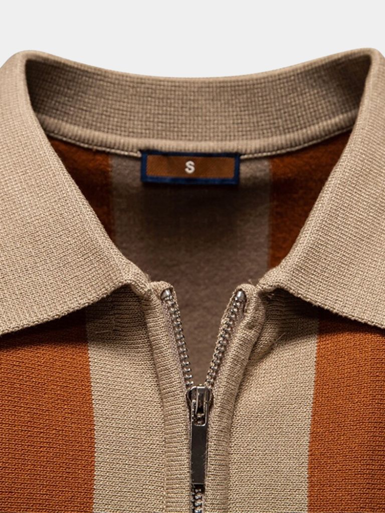 Navy Stripe Polo - Crown & Cuff