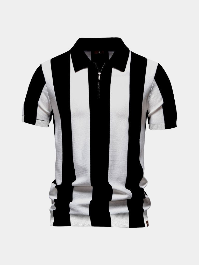 Navy Stripe Polo - Crown & Cuff