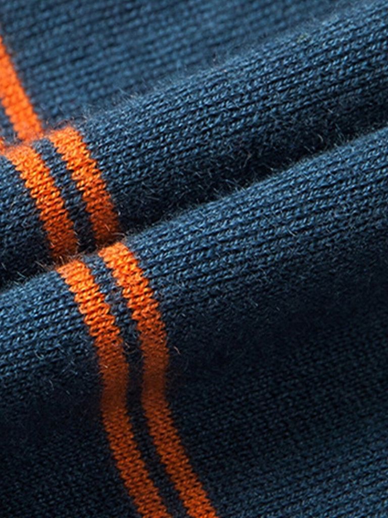 Navy Sunset Striped Polo - Crown & Cuff