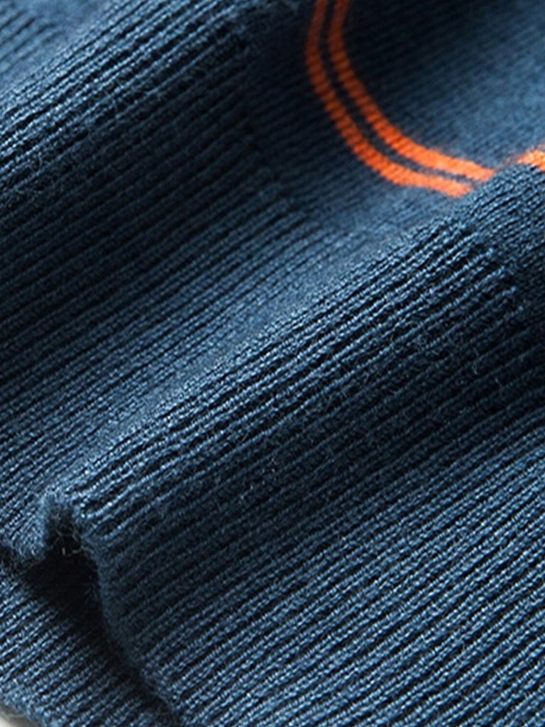 Navy Sunset Striped Polo - Crown & Cuff