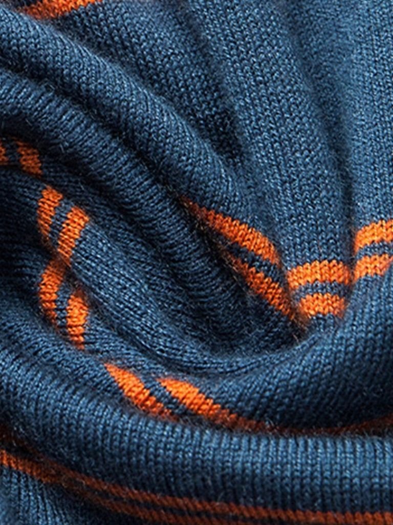 Navy Sunset Striped Polo - Crown & Cuff