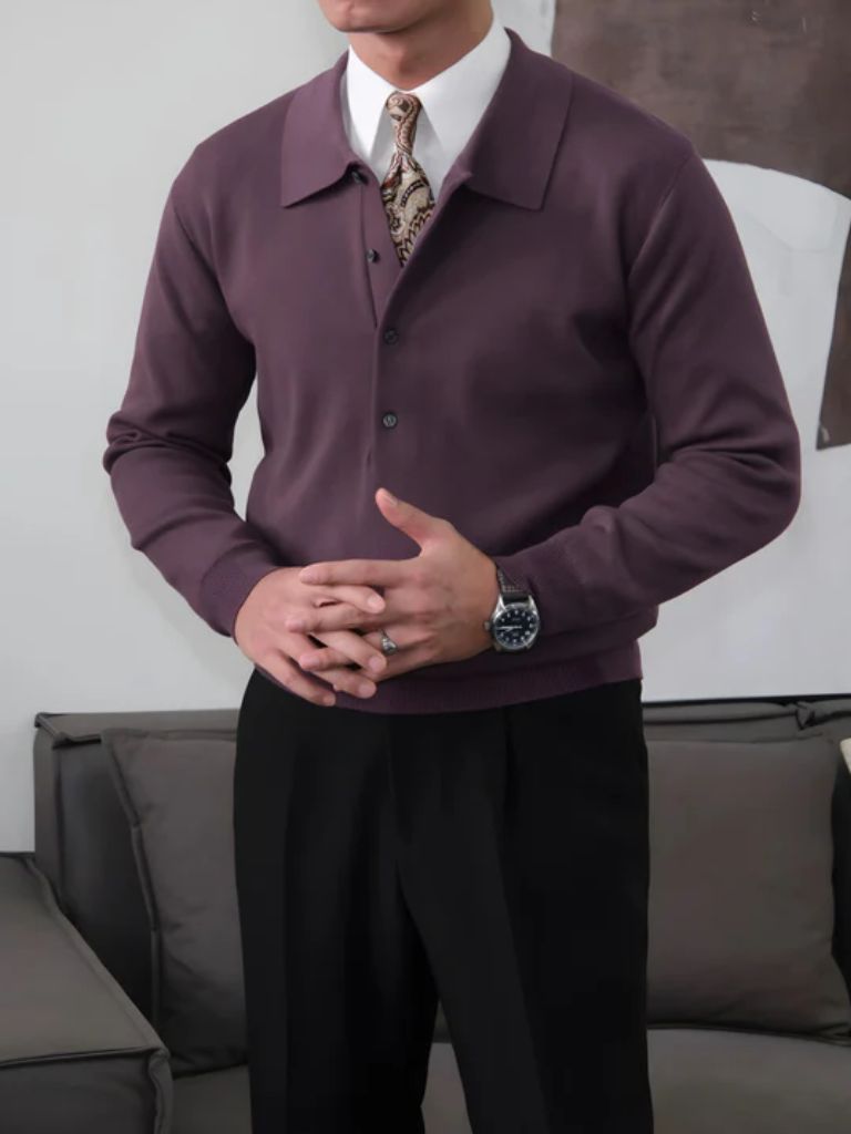 Old Money Knit Polo Pullover - Crown & Cuff