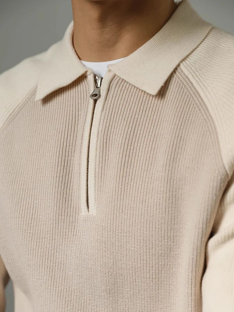 Raglan Quarter Zip Sweater - Crown & Cuff