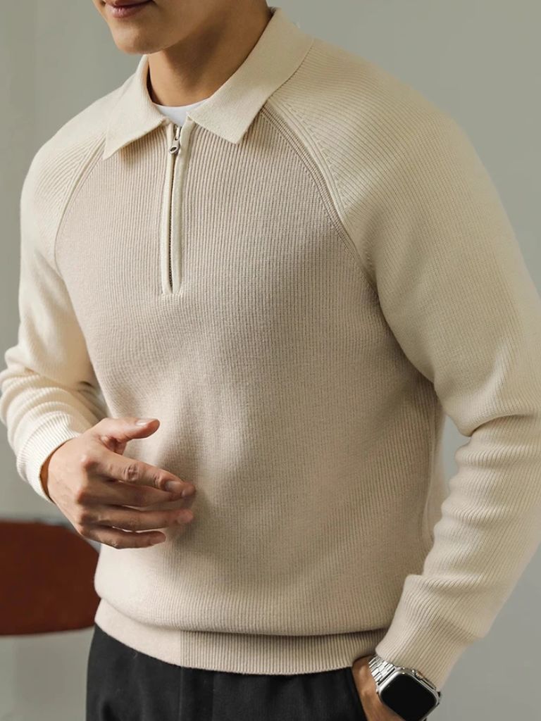 Raglan Quarter Zip Sweater - Crown & Cuff