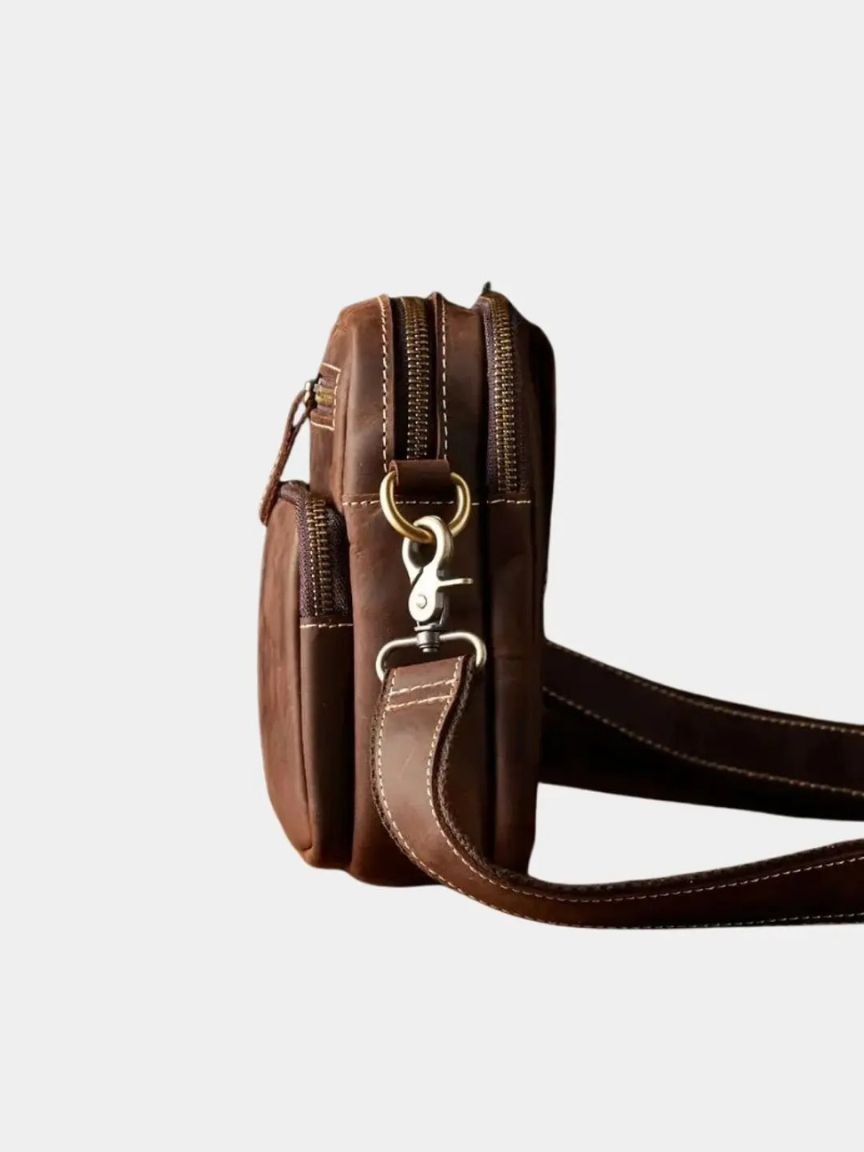 Retro Leather Men's Shoulder Bag - Crown & Cuff