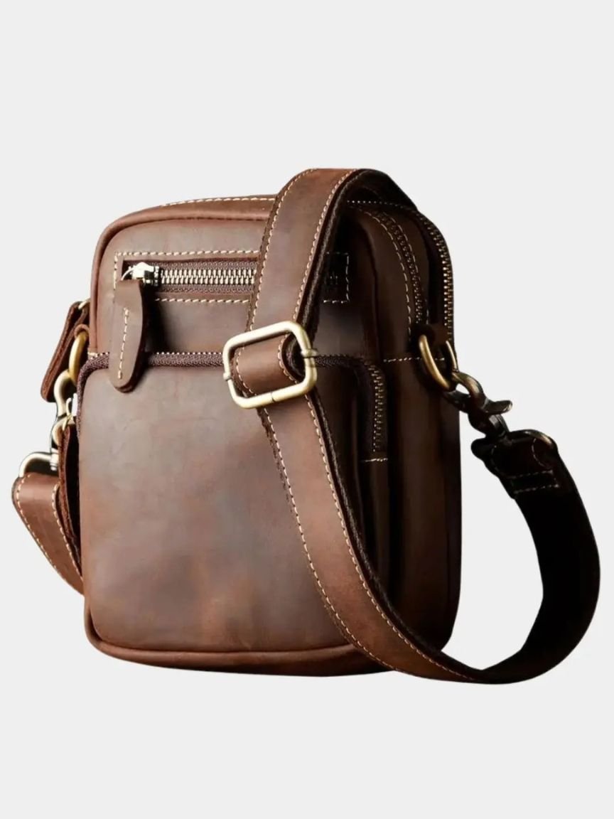 Retro Leather Men's Shoulder Bag - Crown & Cuff