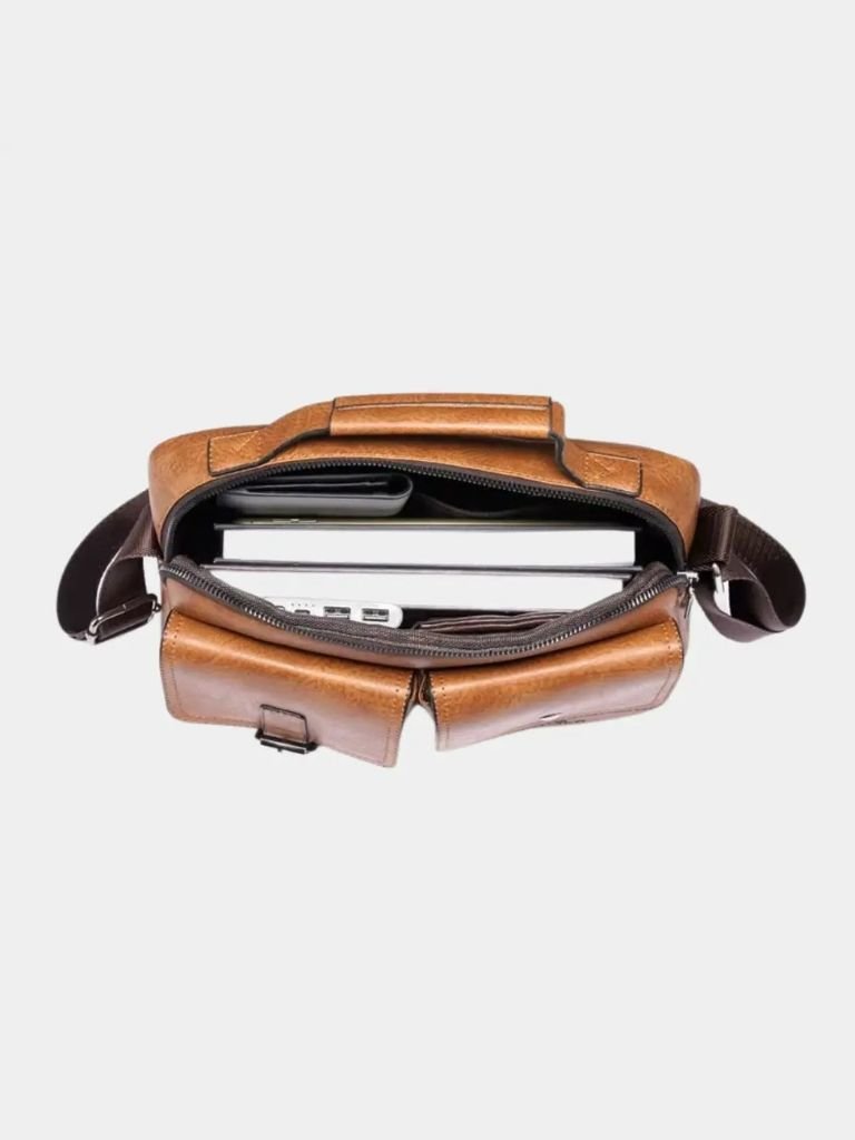 Retro Leather Square Shoulder Bag - Crown & Cuff