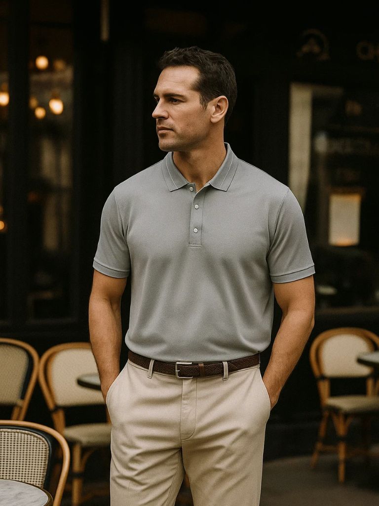 Steel Grey Polo – Crown & Cuff