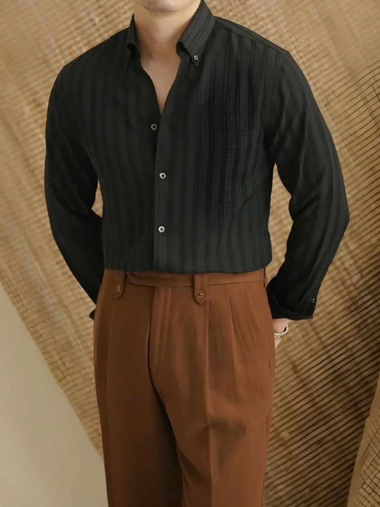 Striped Button Down Seersucker Shirt - Crown & Cuff