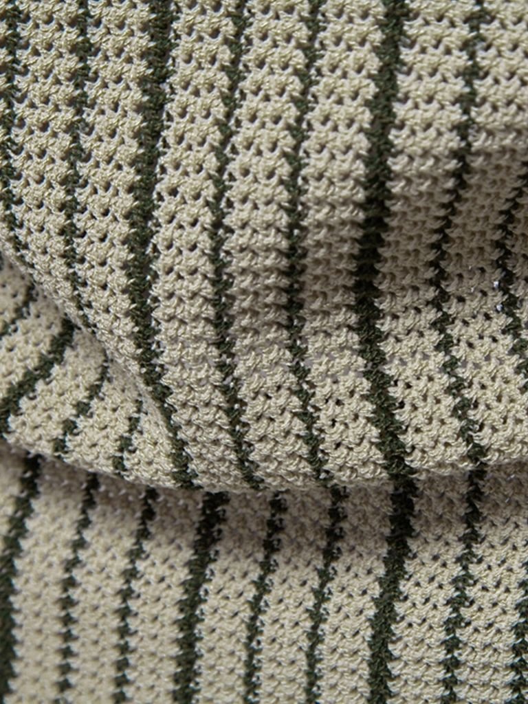 Striped Knit Polo Shirt - Crown & Cuff